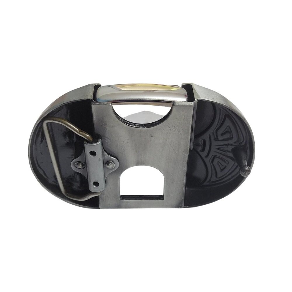 Eagle Head Vintage Silver Finish Metal Lighter Belt Buckle - Free Engraving - Picture 2 of 9